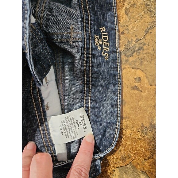 Riders by Lee 13159E7 Womens Dk Wash Blue‎ Cargo Denim Capri Jeans SZ 6M (A272) - Picture 3 of 8